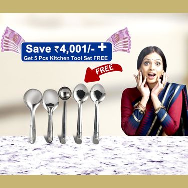 20 Pcs Copper Base Cook & Serve Set + 5 Pcs Kitchen Tools
