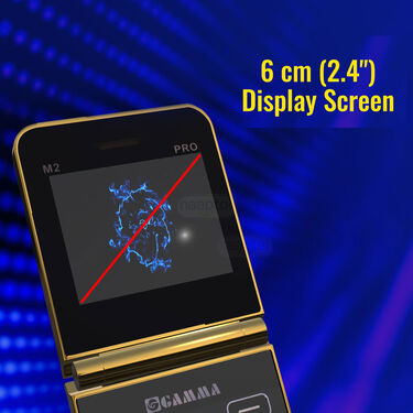 4 SIM Big Screen Stylish Flip Phone + Free Protective Case (Gamma M2Pro)