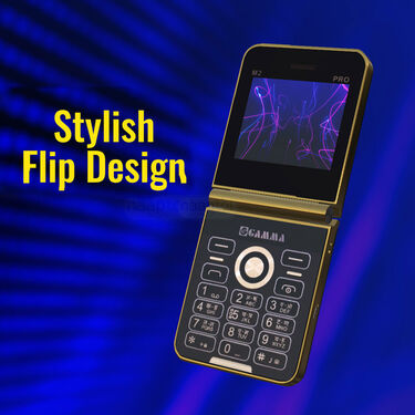 4 SIM Big Screen Stylish Flip Phone + Free Protective Case (Gamma M2Pro)
