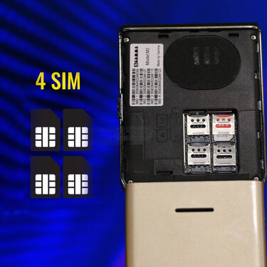 4 SIM Big Screen Stylish Flip Phone + Free Protective Case (Gamma M2Pro)