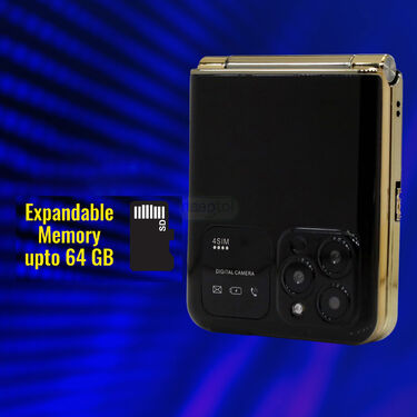 4 SIM Big Screen Stylish Flip Phone + Free Protective Case (Gamma M2Pro)